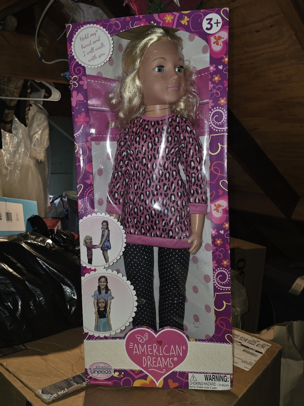 Uneeda American Dreams 27" Blonde Doll in Pink Leopard Tunic